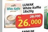 Promo Harga Luwak White Koffie Original per 18 sachet 20 gr - Alfamidi