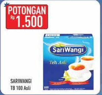 Promo Harga Sariwangi Teh Asli 100 pcs - Hypermart