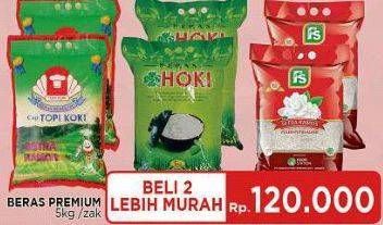 Promo Harga TOP KOKI/ HOKI/ FS Beras Premium 5kg 2pcs  - LotteMart