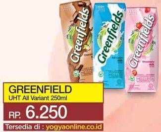 Promo Harga GREENFIELDS UHT All Variants 250 ml - Yogya