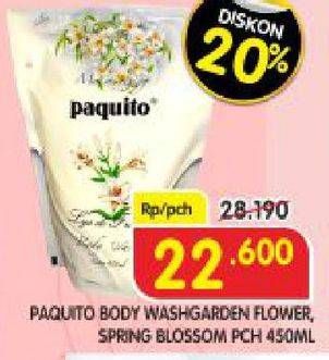 Promo Harga PAQUITO Body Wash Garden Flower, Spring Blossom 450 ml - Superindo