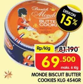 Promo Harga Monde Butter Cookies 454 gr - Superindo