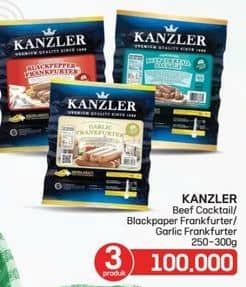Promo Harga Kanzler Cocktail + Kanzler Frankfurter Blackpaper + Kanzler Frankfurter Garlic  - LotteMart