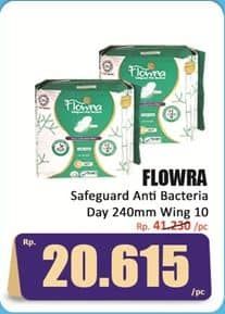 Promo Harga Flowra Safeguard Anti Bacteria Wing 240mm 10 pcs - Hari Hari