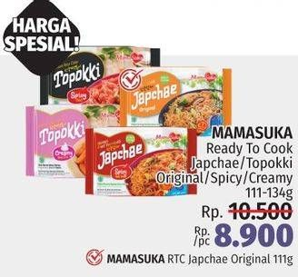 Promo Harga Mamasuka Topokki Instant Ready To Cook/Mamasuka Japchae   - LotteMart