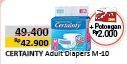 Promo Harga CERTAINTY Adult Diapers M10  - Alfamart