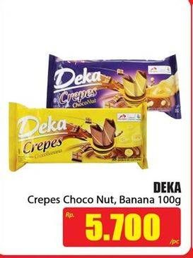 Promo Harga DUA KELINCI Deka Crepes Choco Nut, Banana 100 gr - Hari Hari