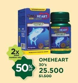 Promo Harga OM3HEART Fish Oil Omega 3 30 pcs - Watsons