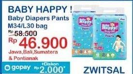 Promo Harga Baby Happy Body Fit Pants M34, L30 30 pcs - Indomaret