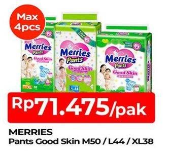 Promo Harga Merries Pants Good Skin XL38, M50, L44 38 pcs - TIP TOP