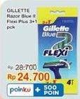 Promo Harga GILLETTE Blue II Flexi 4 pcs - Indomaret