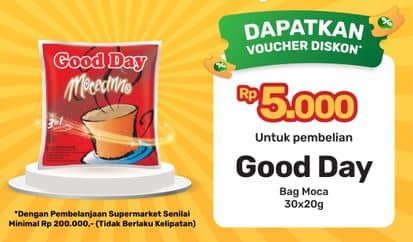 Promo Harga Good Day Instant Coffee 3 in 1 Mocacinno per 30 sachet 20 gr - Yogya