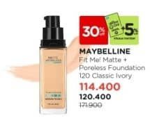 Promo Harga Maybelline Fit Me! Matte + Poreless Liquid Matte Foundation 120 Classic Ivory 30 ml - Watsons