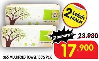 Promo Harga 365 Multifold Towel 150 sheet - Superindo