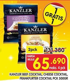 Promo Harga KANZLER Beef Cocktail, Cheese Cocktail, Frankfurter Cocktail 500 g  - Superindo