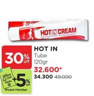 Promo Harga Hot In Cream Krim Otot 120 gr - Watsons