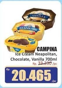 Promo Harga CAMPINA Ice Cream Neapolitan, Chocolate, Vanilla 700 ml - Hari Hari
