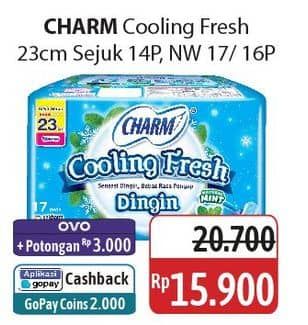 Promo Harga Charm Cooling Fresh Sejuk Wing/Non Wing  - Alfamidi