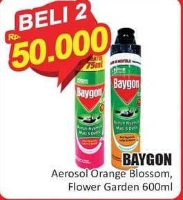 Promo Harga BAYGON Insektisida Spray Orange Blossom, Flower Garden 600 ml - Hari Hari