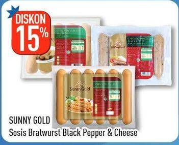 Promo Harga SUNNY GOLD Chicken Sausage Black Papper, Cheese  - Hypermart