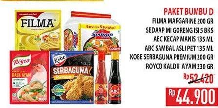 Filma Margarin/Sedaap Mie Goreng/ABC Kecap Manis/ABC Sambal/Kobe Tepung Bumbu/Royco Penyedap Rasa
