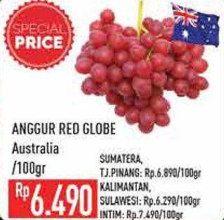 Promo Harga Anggur Red Globe Australia per 100 gr - Hypermart