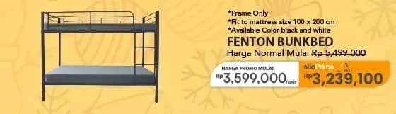 Promo Harga Fenton Metal Bunkbed 210 X 108 X 160 Cm  - Carrefour