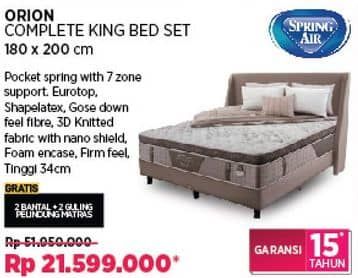 Promo Harga Spring Air Orion Complete King Bed Set 180 X 200 Cm  - COURTS