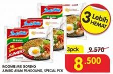 Promo Harga INDOMIE Mi Goreng Jumbo Ayam Panggang, Spesial per 3 pcs 129 gr - Superindo