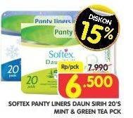 Promo Harga Softex Pantyliner Daun Sirih Green Tea Regular, Mint Regular 20 pcs - Superindo