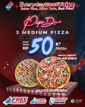 Promo Harga Dominos Medium Pizza  - Domino Pizza