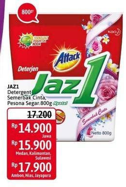 Promo Harga ATTACK Jaz1 Detergent Powder Pesona Segar, Semerbak Cinta 800 gr - Alfamidi