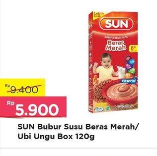 Promo Harga SUN Bubur Bayi Beras Merah, Ubi Ungu 120 gr - Alfamart