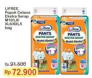 Promo Harga Lifree Popok Celana Ekstra Serap M10, L8, XL6, XXL5 5 pcs - Indomaret