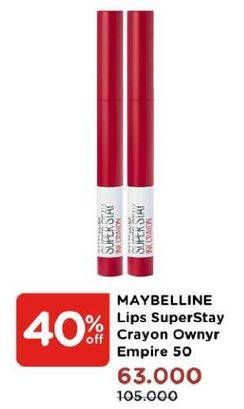 Promo Harga MAYBELLINE Superstay Ink Crayon Ownyr Empire 50  - Watsons