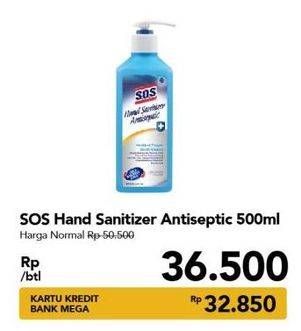 Promo Harga SOS Hand Sanitizer 500 ml - Carrefour