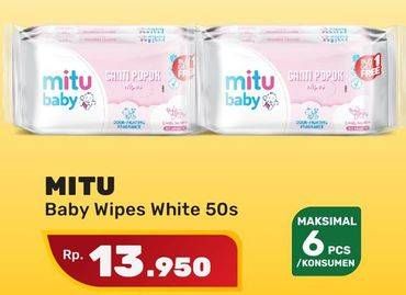 Promo Harga MITU Baby Wipes White With Calendula Chamomile 50 pcs - Yogya