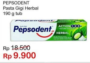 Promo Harga PEPSODENT Pasta Gigi Action 123 Herbal 190 gr - Indomaret