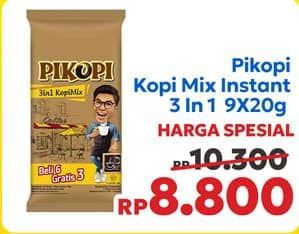 Promo Harga Pikopi 3 in 1 Kopi Mix per 9 sachet 20 gr - Indomaret