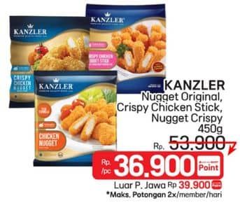Promo Harga Kanzler Chicken Nugget Stick Crispy, Original, Crispy 450 gr - LotteMart