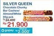 Promo Harga Silver Queen Chunky Bar Almonds, Cashew, White 95 gr - Indomaret