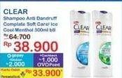 Promo Harga Clear Shampoo Complete Soft Care, Ice Cool Menthol 300 ml - Indomaret