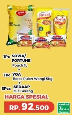 Sovia/Fortune Minyak Goreng + Yoa Beras + Sedaap Mie Goreng