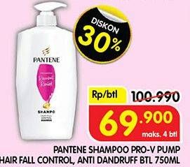 Promo Harga Pantene Shampoo Hair Fall Control, Anti Dandruff 750 ml - Superindo