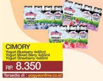 Promo Harga Cimory Yogurt Drink Mixed Berry, Strawberry, Blueberry per 4 botol 70 ml - Yogya