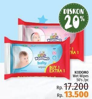 Promo Harga KODOMO Baby Wipes 50 pcs - LotteMart
