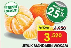 Promo Harga Jeruk Mandarin Wokam per 100 gr - Superindo