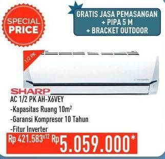 Promo Harga SHARP AH-X6VEY - AC 1/2PK  - Hypermart