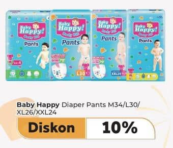 Promo Harga Baby Happy Body Fit Pants M34, XL26, XXL24, L30 24 pcs - Carrefour