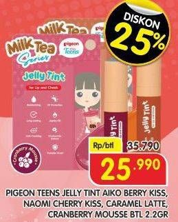 Promo Harga Pigeon Teens Jelly Tint Milk Tea Series Caramel Latte, Milk Tea Series Cranberry Mousse, Berry Kiss, Cherry Kiss  - Superindo